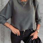 Bluza dresowa gładka Betsy Ola Voga szara