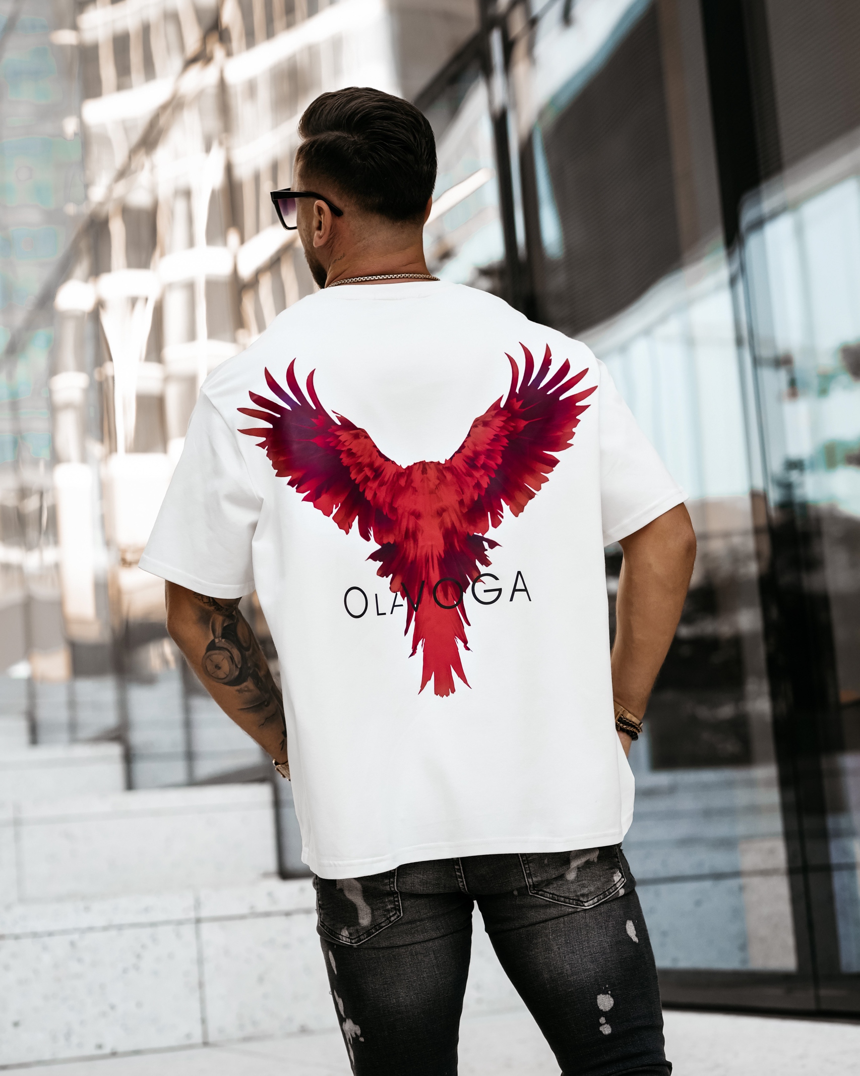 T-shirt męski oversize Hawks Ola Voga ecru