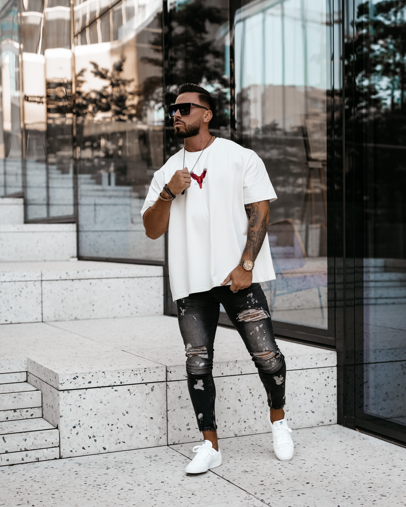 T-shirt męski oversize Hawks Ola Voga ecru