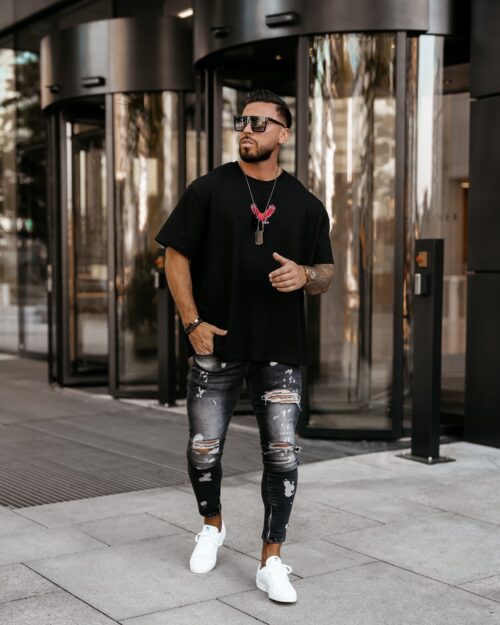 T-shirt męski oversize Hawks Ola Voga czarny