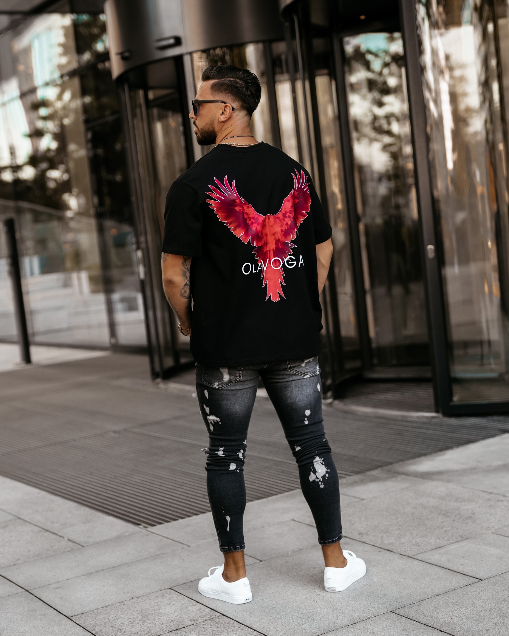 T-shirt męski oversize Hawks Ola Voga czarny T-shirt męski oversize Hawks Ola Voga czarny