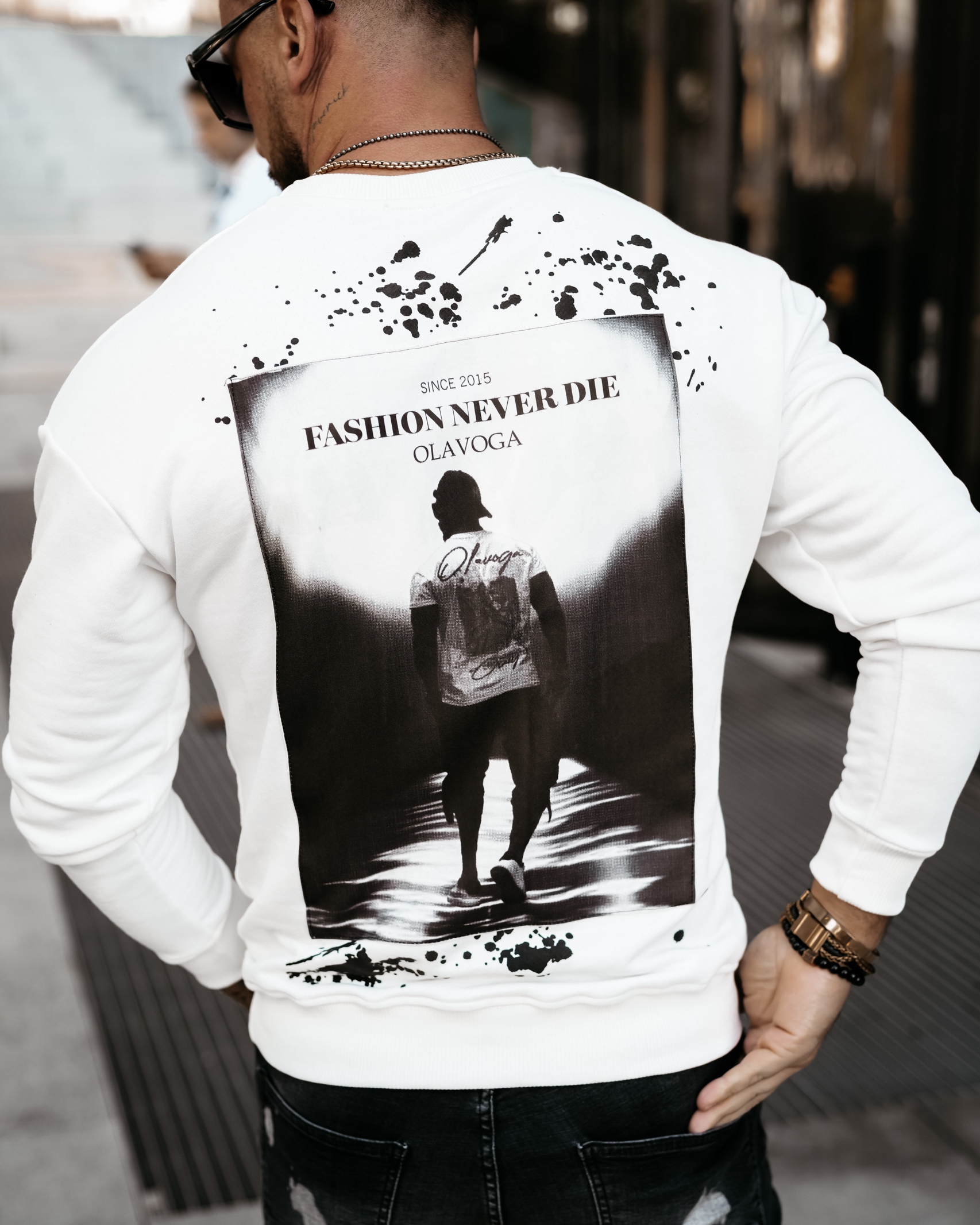 Bluza męska z nadrukiem Emil Ola Voga ecru