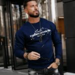 Bluza męska z nadrukiem EMIL OLAVOGA granatowa