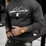 Bluza męska z nadrukiem Emil Ola Voga grafitowa