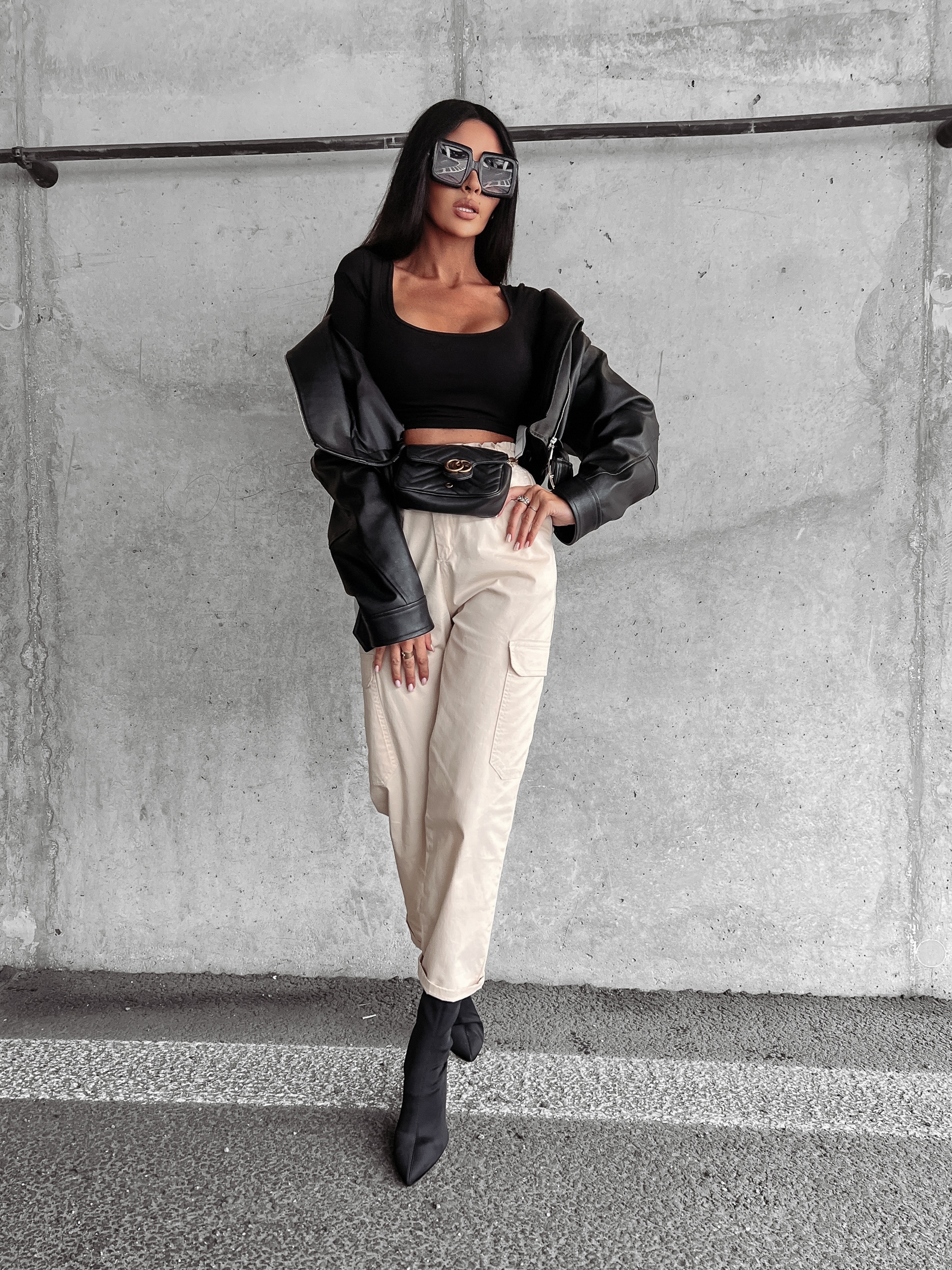 Spodnie cargo bawełniane Zelia Ola Voga beżowe