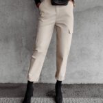 Spodnie cargo bawełniane Zelia Ola Voga beżowe