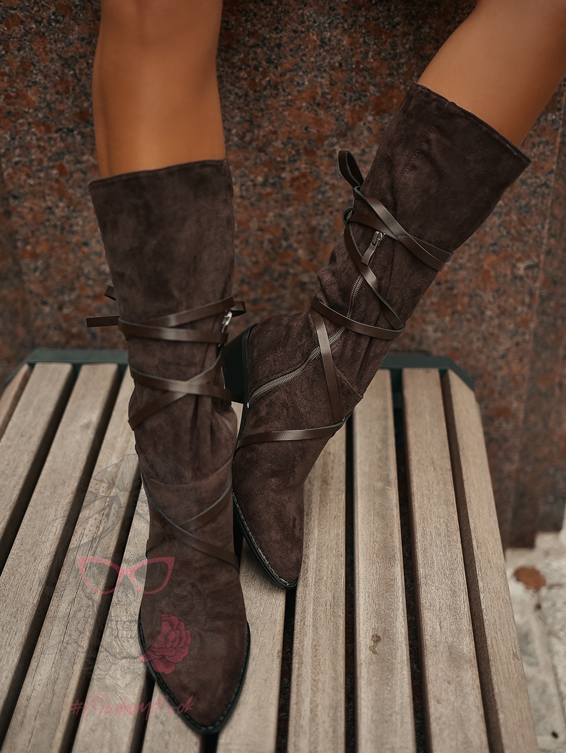 Kozaki saszki Madam Tobor brązowe