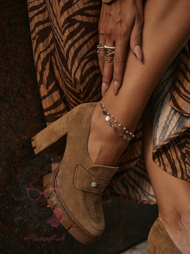 Mokasyny na słupku Madam Mollo cappuccino Mokasyny na słupku Madam Mollo cappuccino