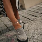 -WYPRZEDANE- Mokasyny na słupku Madam Mollo szare