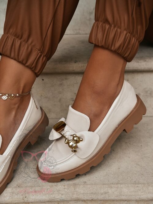 Mokasyny Madam Bobi beżowe