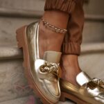 Mokasyny z misiem Madam Bobi złote