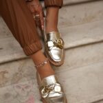 Mokasyny z misiem Madam Bobi złote