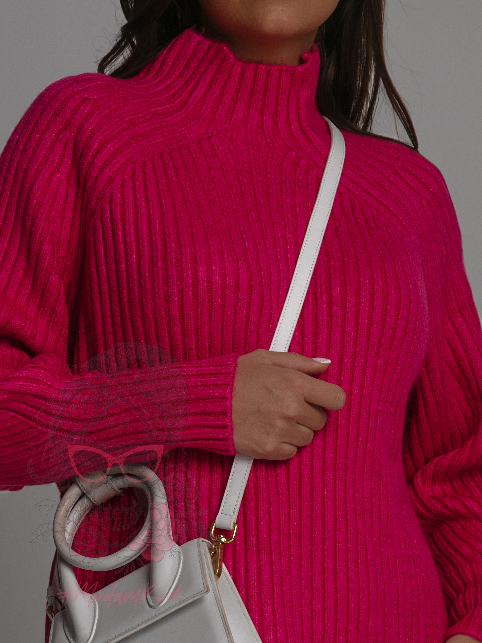 Sweter półgolf oversize Lope Ola Voga różowy