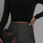 Bluzka z wiązaniem Frances Ola Voga czarna