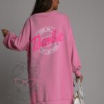 Bluza długa oversize MC Barbie jasny róż