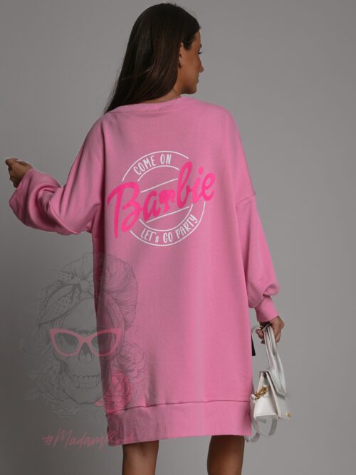 Bluza długa oversize MC Barbie jasny róż
