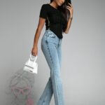 Spodnie jeansowe z rozporkami Ruptura niebieskie