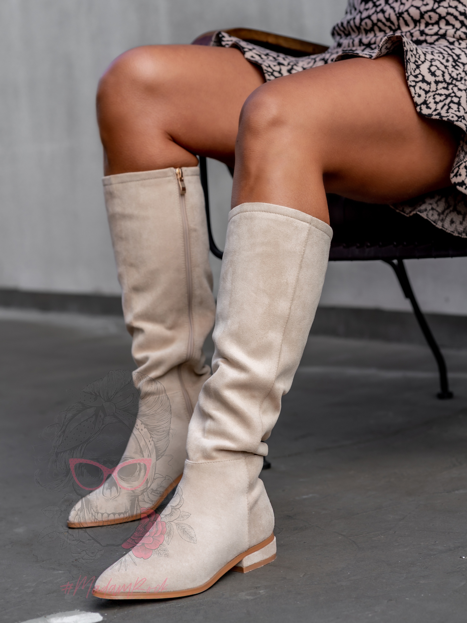 Kozaki sztyblety Gomes beżowe