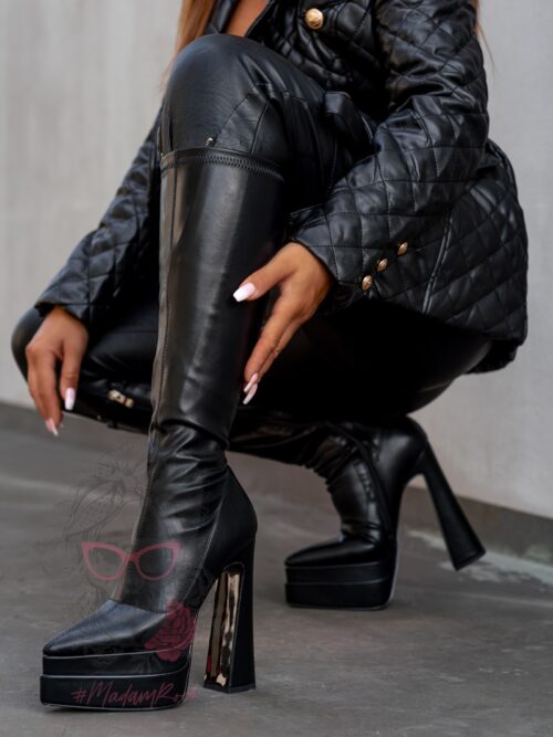 Kozaki elastyczne Rock Omens czarne