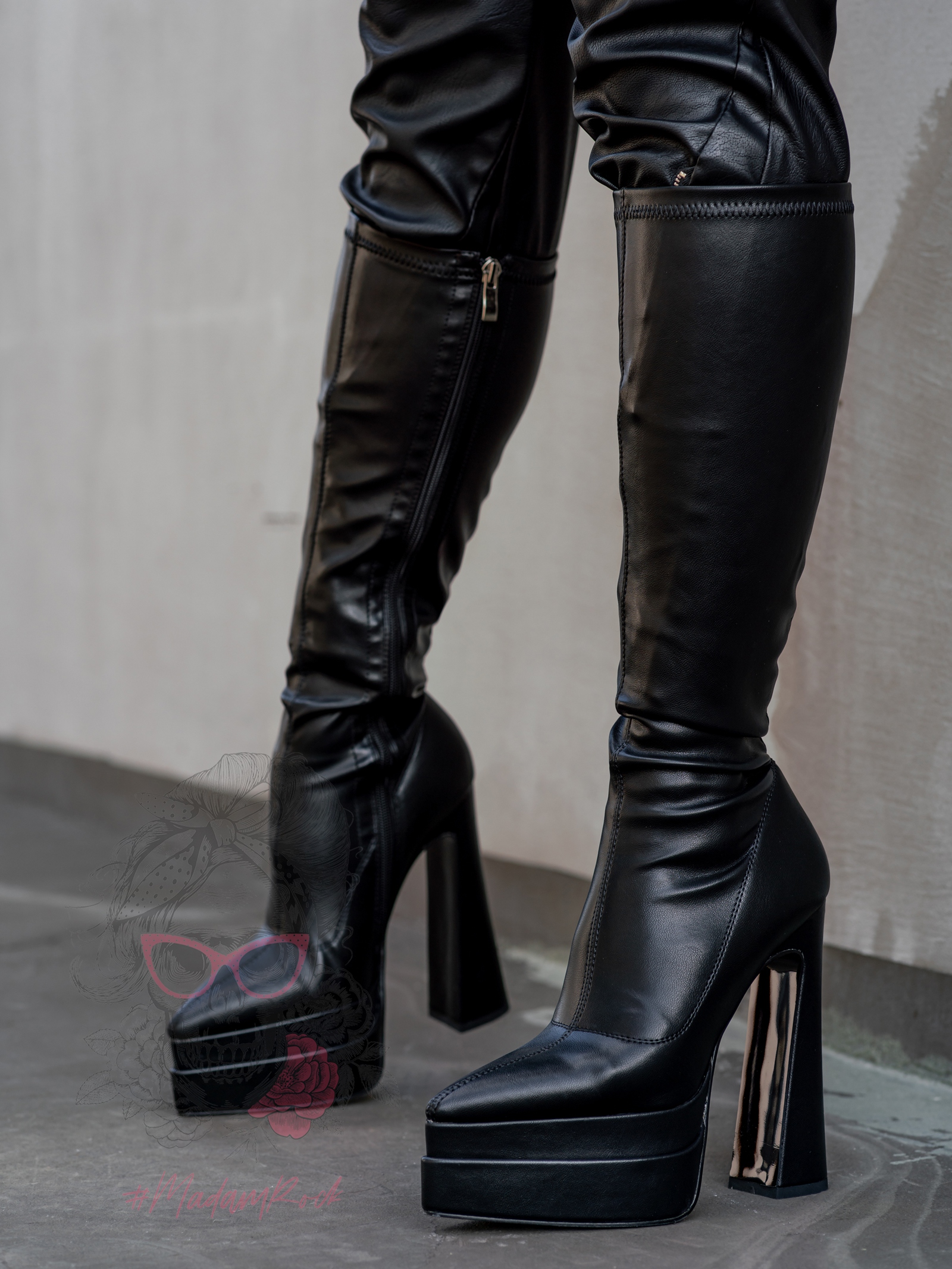 Kozaki elastyczne Rock Omens czarne