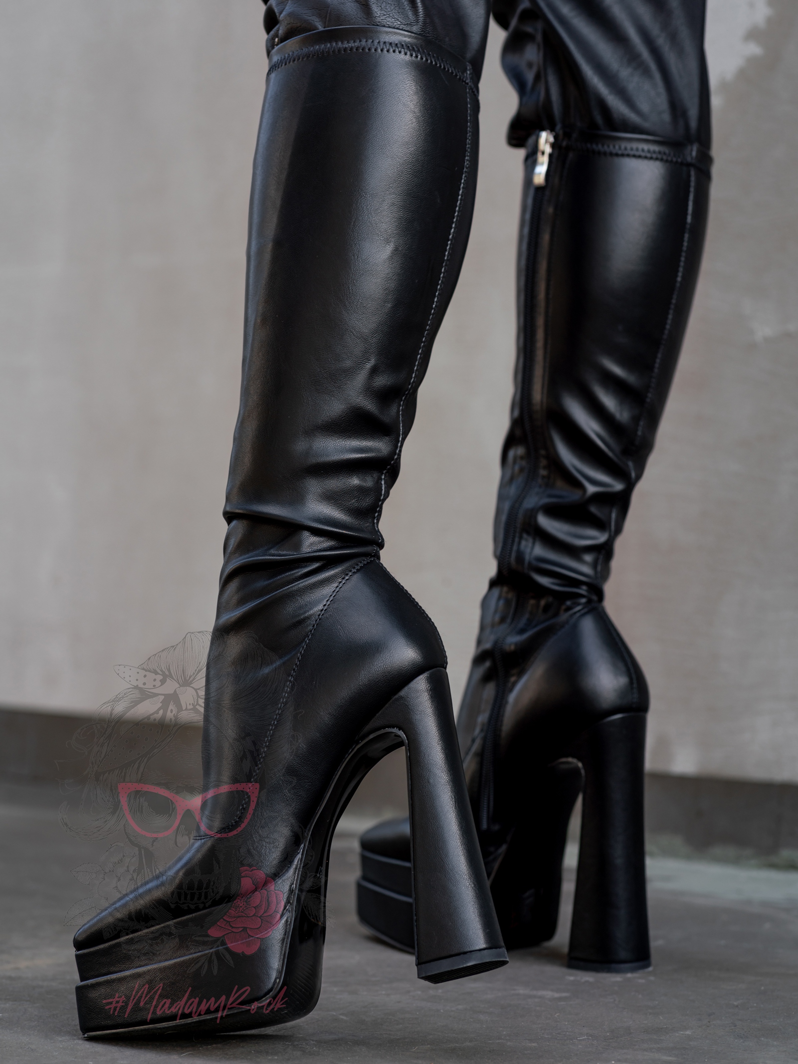 Kozaki elastyczne Rock Omens czarne