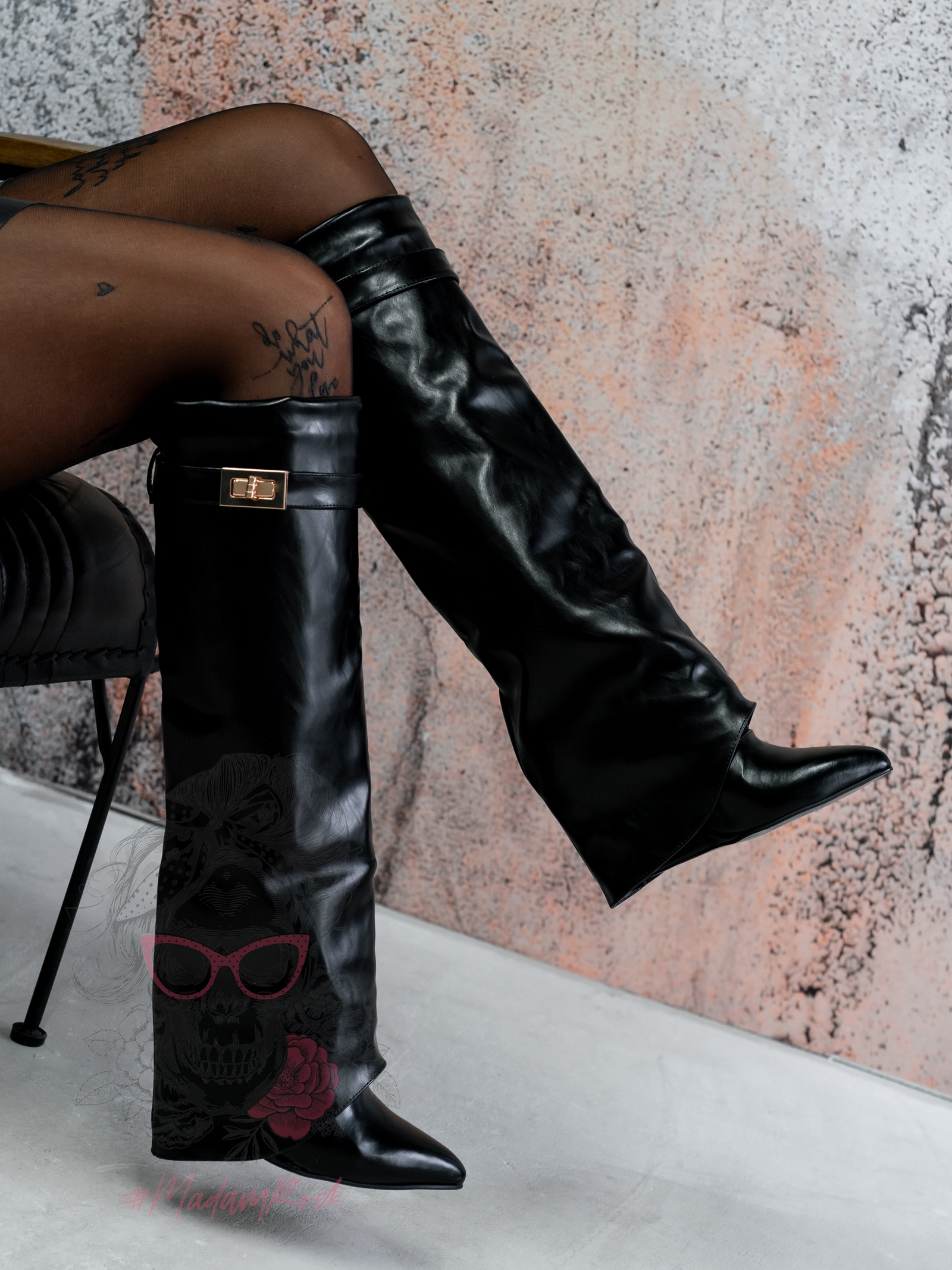 Kozaki koturny Madam Givme czarne