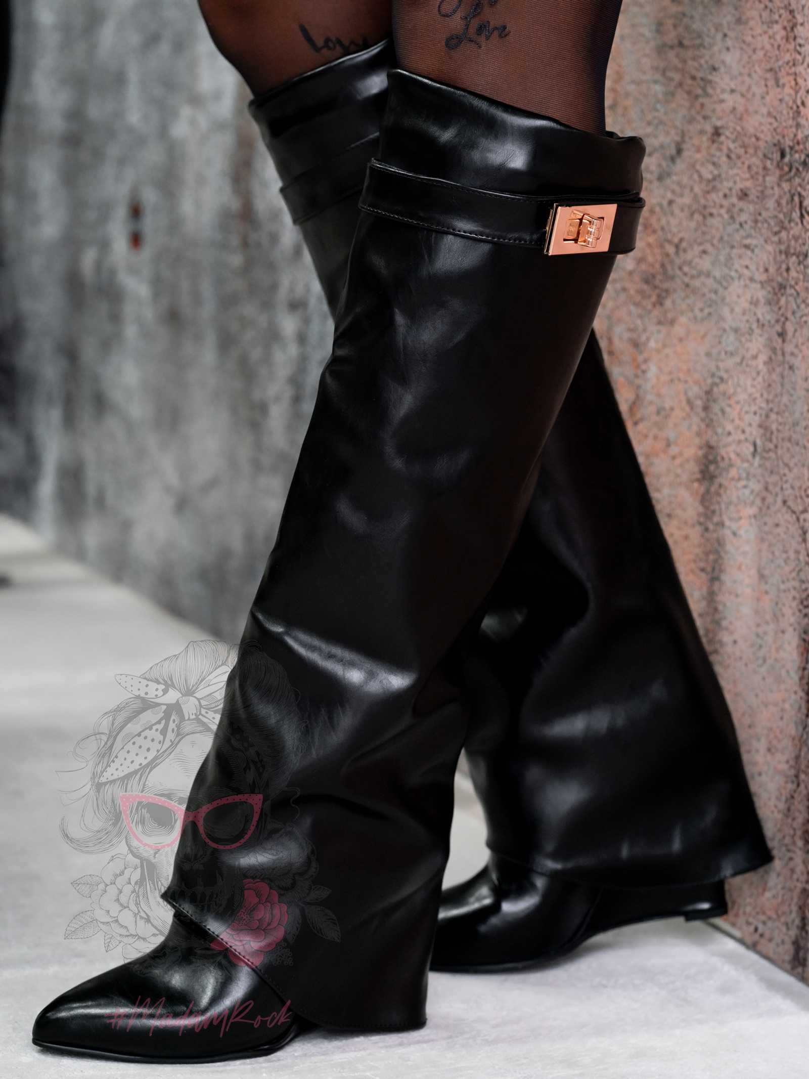 Kozaki koturny Madam Givme czarne Kozaki koturny Madam Givme czarne