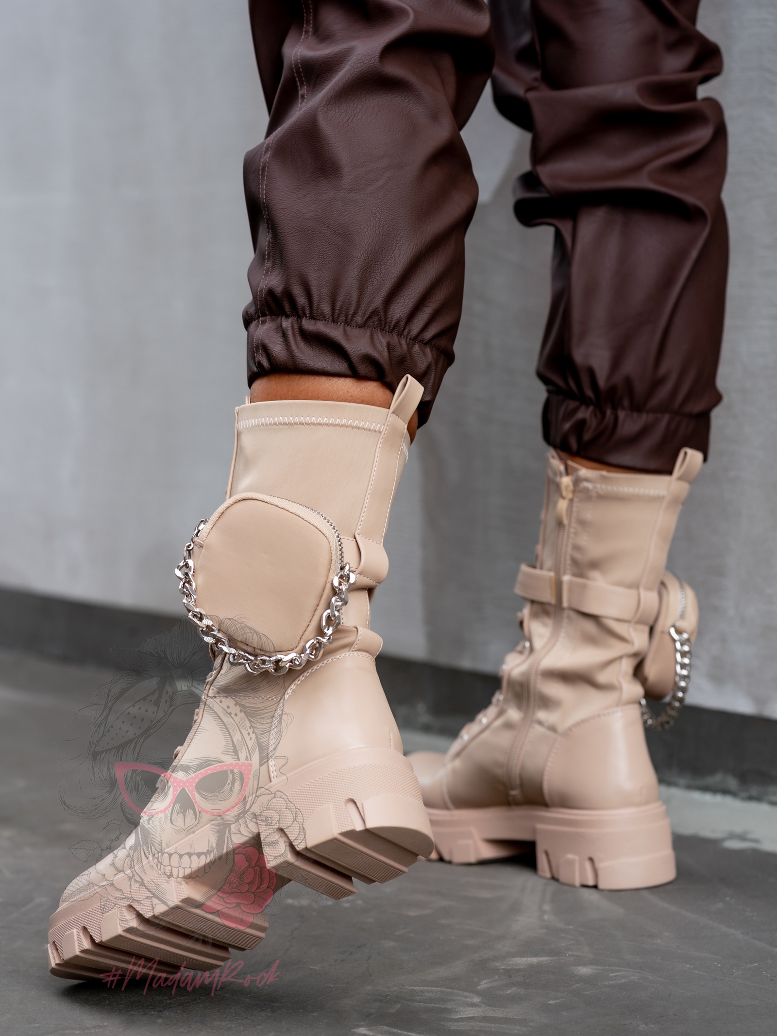 Workery z kieszonką Powers New Rock cappuccino