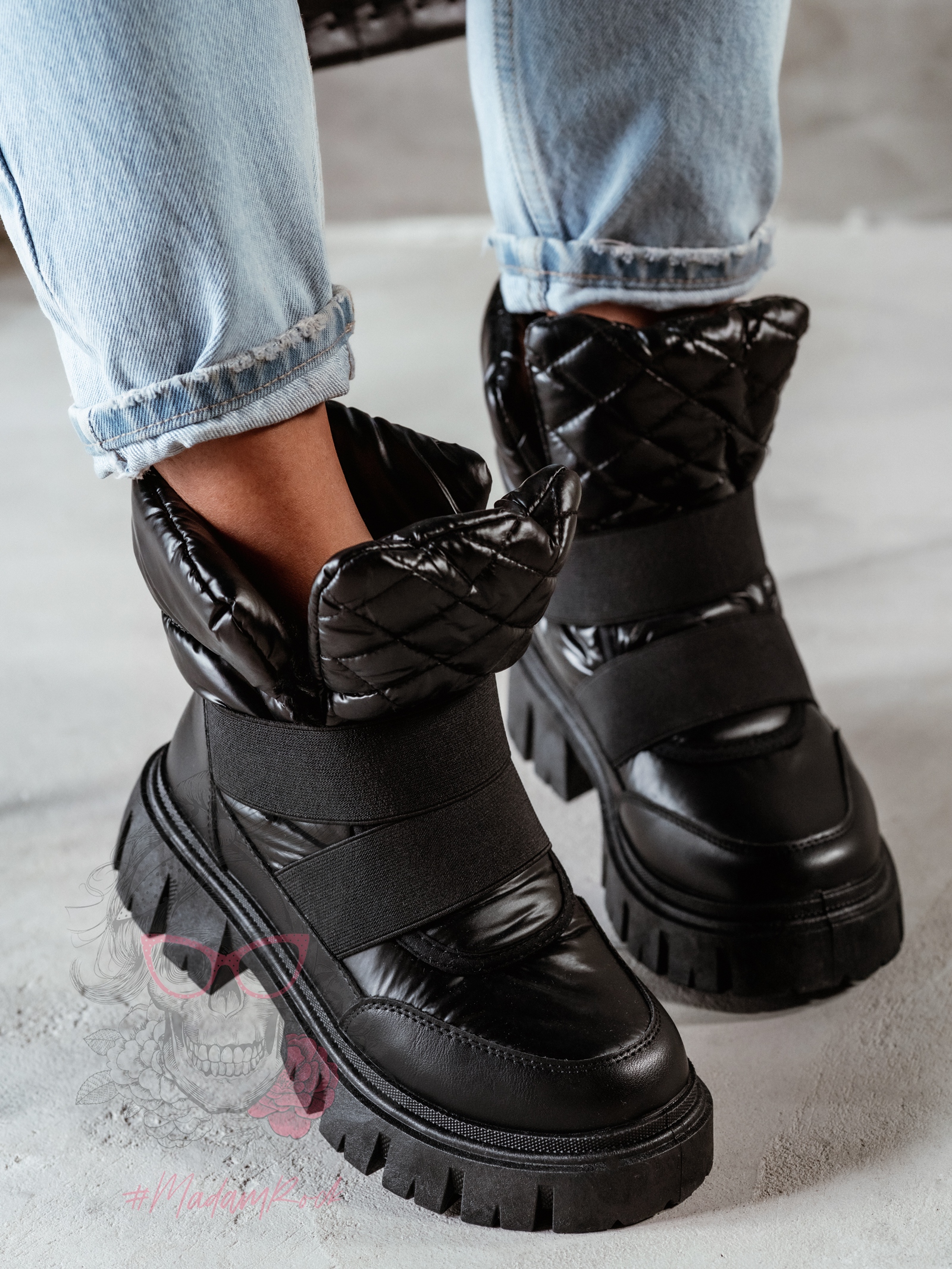 Trapery ocieplane Rock Sherko czarne Trapery ocieplane Rock Sherko czarne