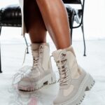 Traperki zamszowe Madam Dobe beżowe