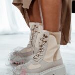 Traperki zamszowe Madam Dobe beżowe