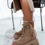 Traperki zamszowe Madam Dobe cappuccino