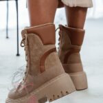 Traperki zamszowe Madam Dobe cappuccino