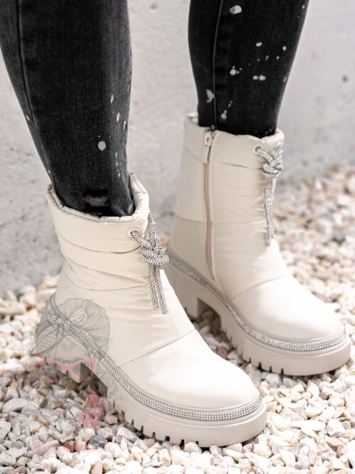 Botki śniegowce Madam List beżowe