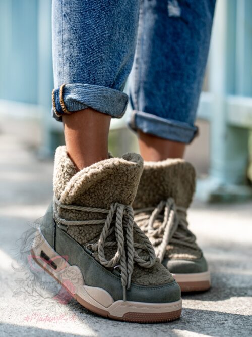 Sneakersy z barankiem Rock Roter khaki