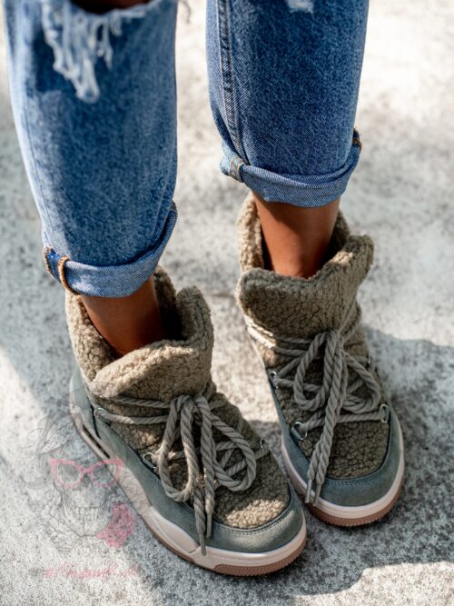 Sneakersy z barankiem Rock Roter khaki