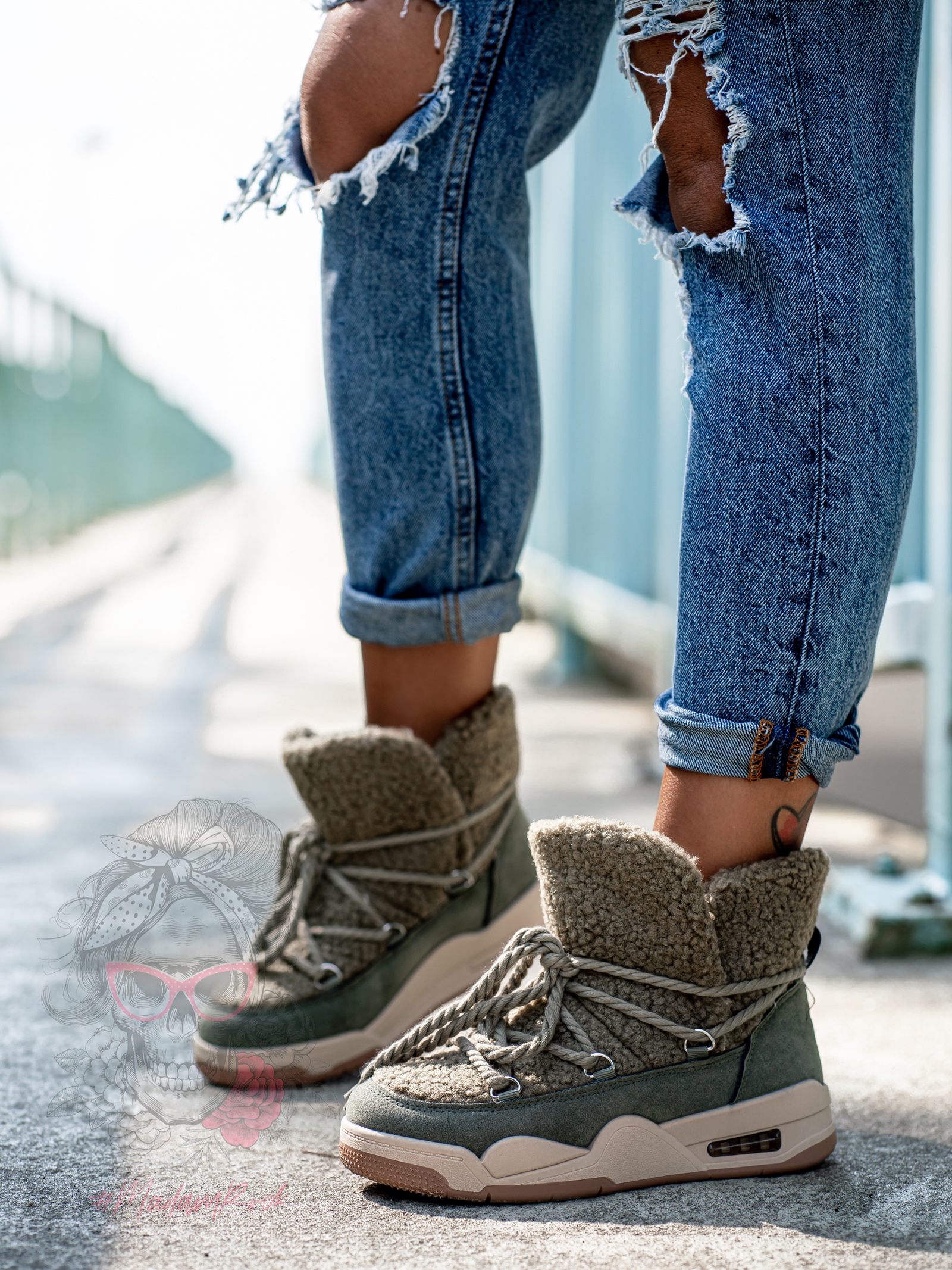 Sneakersy z barankiem Rock Roter khaki Sneakersy z barankiem Rock Roter khaki