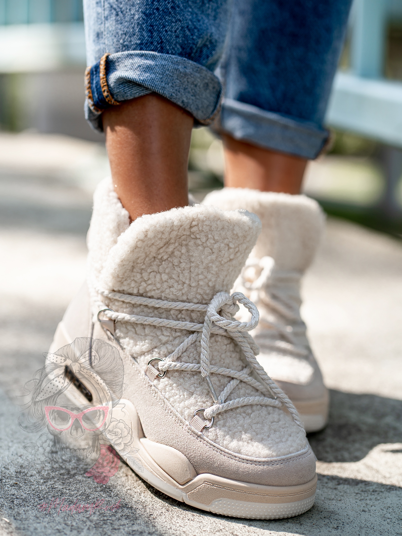 Sneakersy z barankiem Rock Roter beżowe