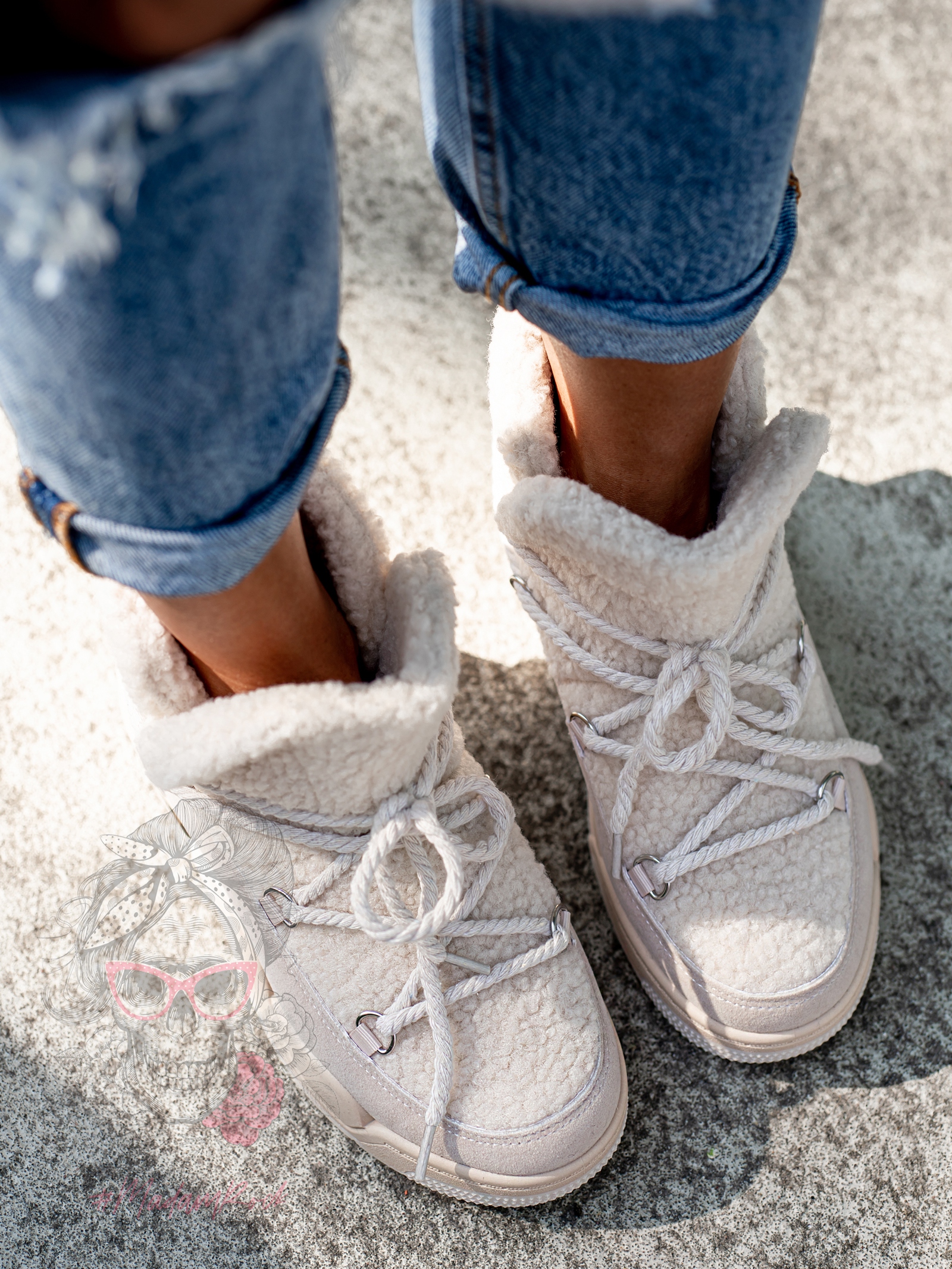 Sneakersy z barankiem Rock Roter beżowe Sneakersy z barankiem Rock Roter beżowe