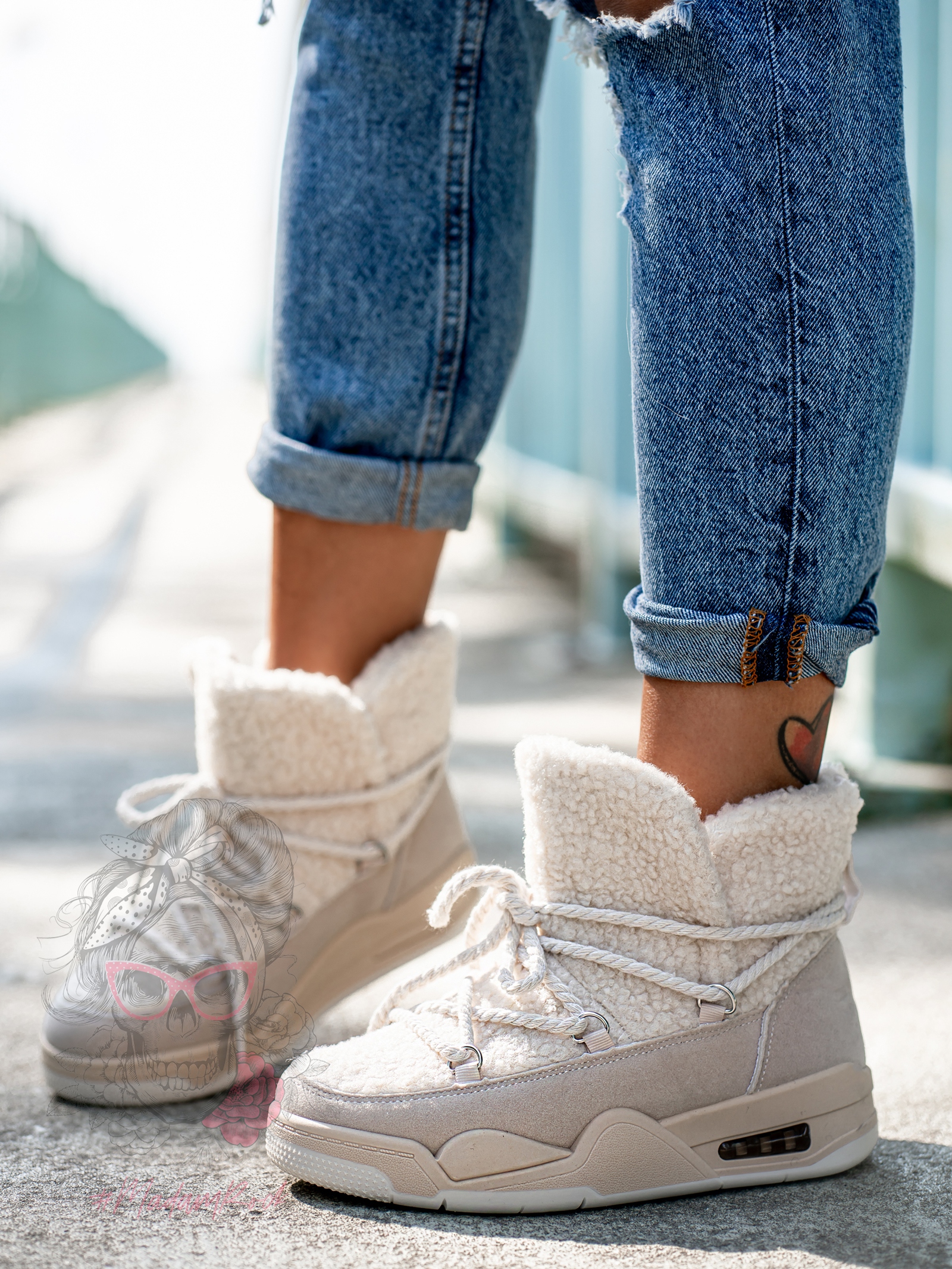 Sneakersy z barankiem Rock Roter beżowe Sneakersy z barankiem Rock Roter beżowe