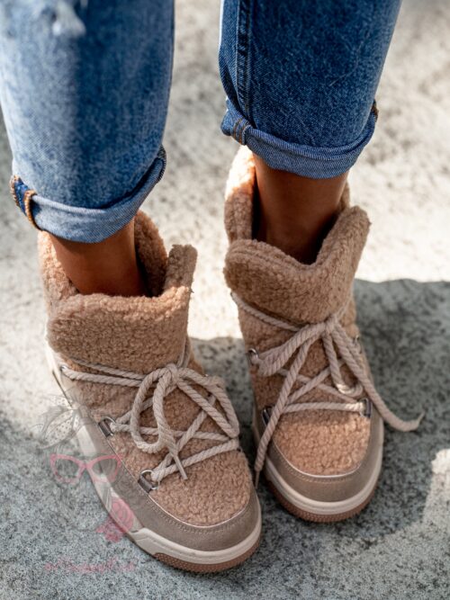 Sneakersy z barankiem Rock Roter camel