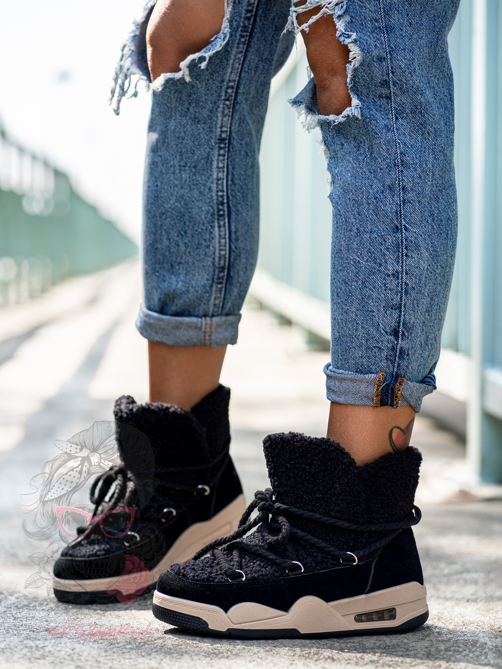 Sneakersy z barankiem Rock Roter czarne