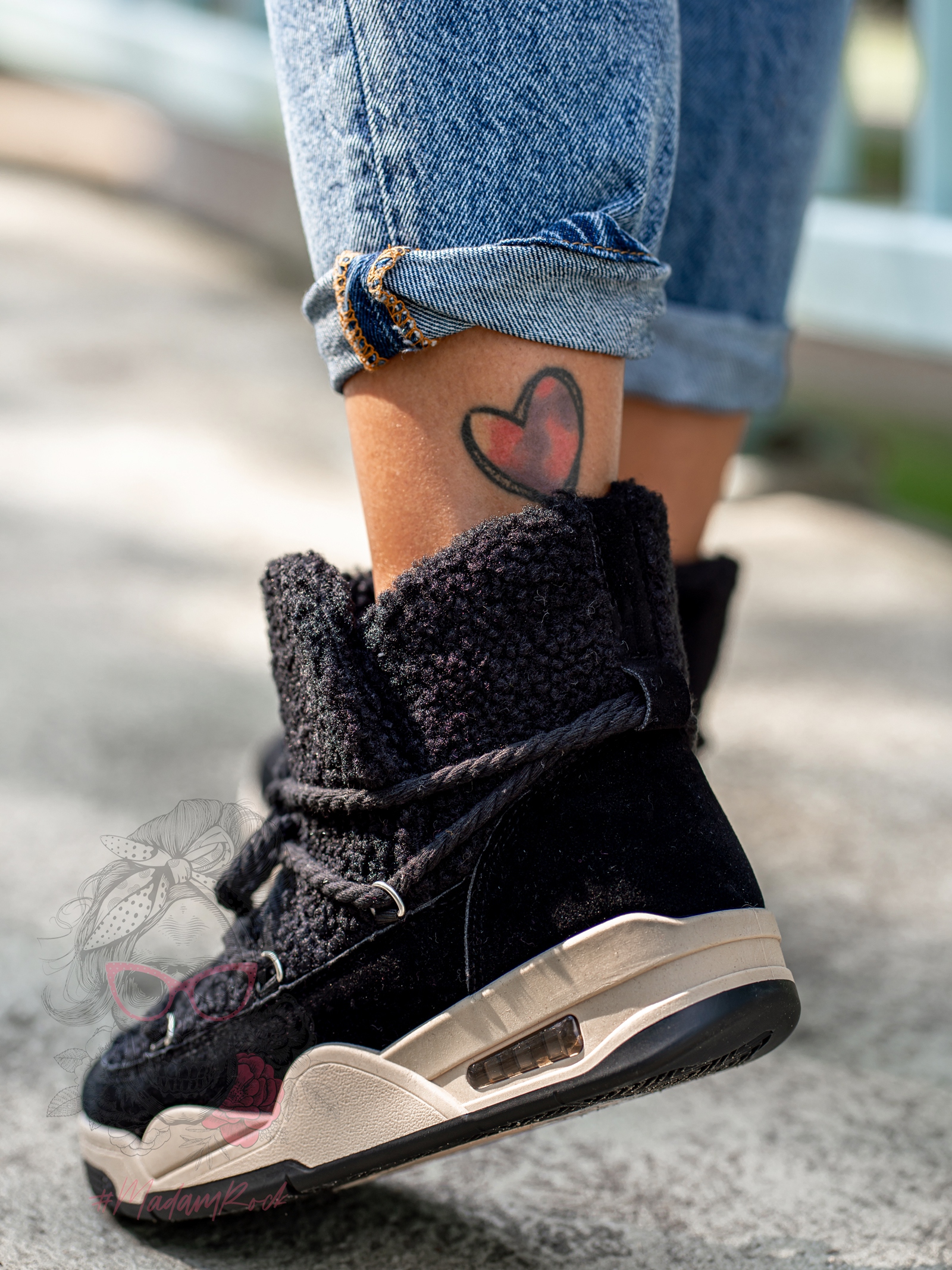 Sneakersy z barankiem Rock Roter czarne Sneakersy z barankiem Rock Roter czarne