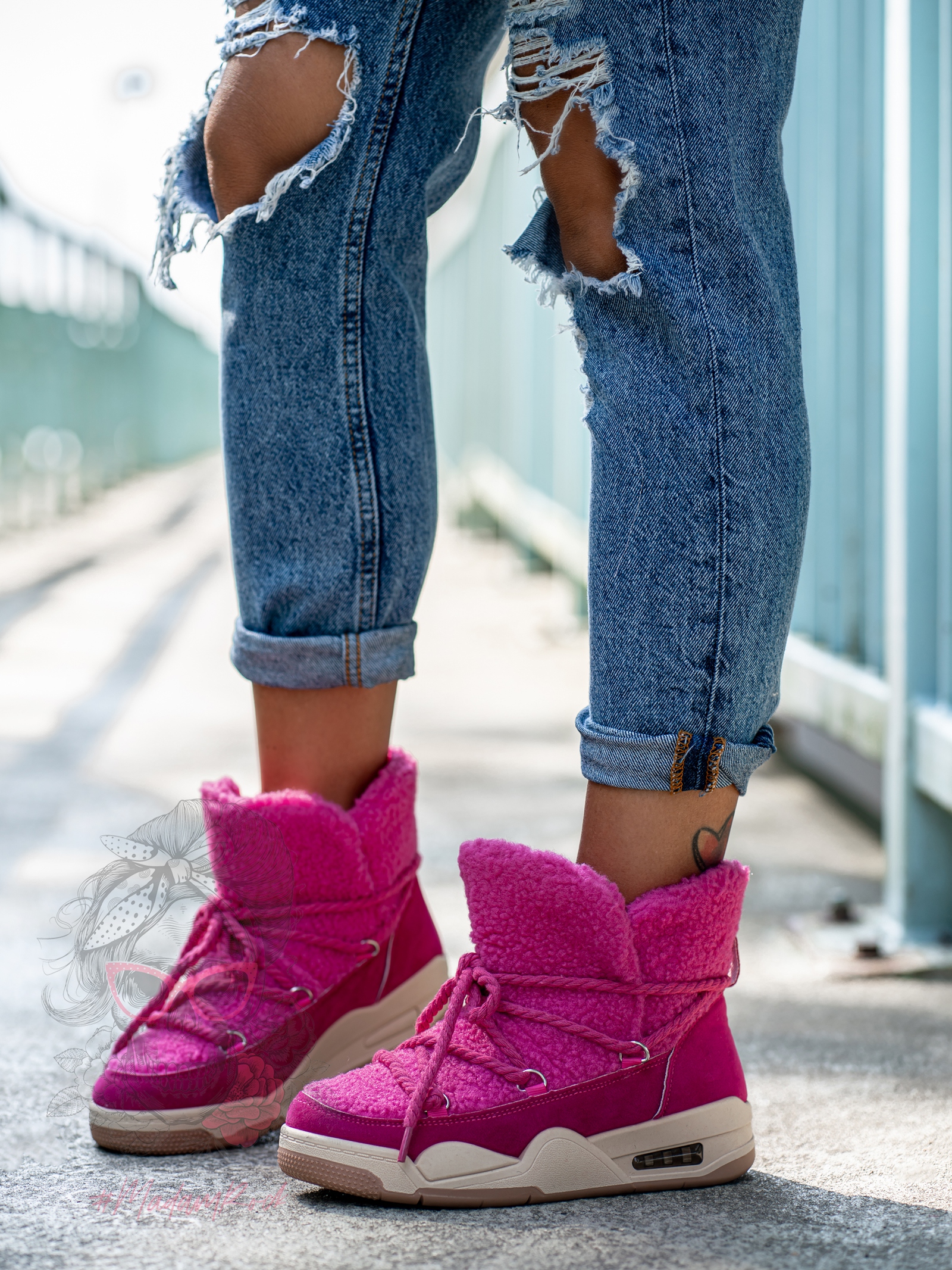 Sneakersy z barankiem Rock Roter różowe