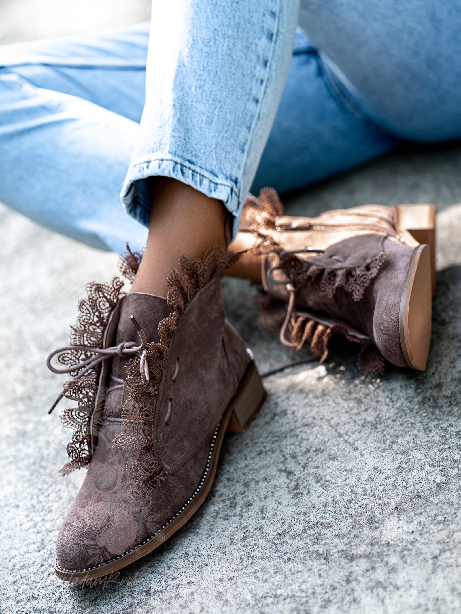 Botki sztyblety Madam Lilir czekoladowe