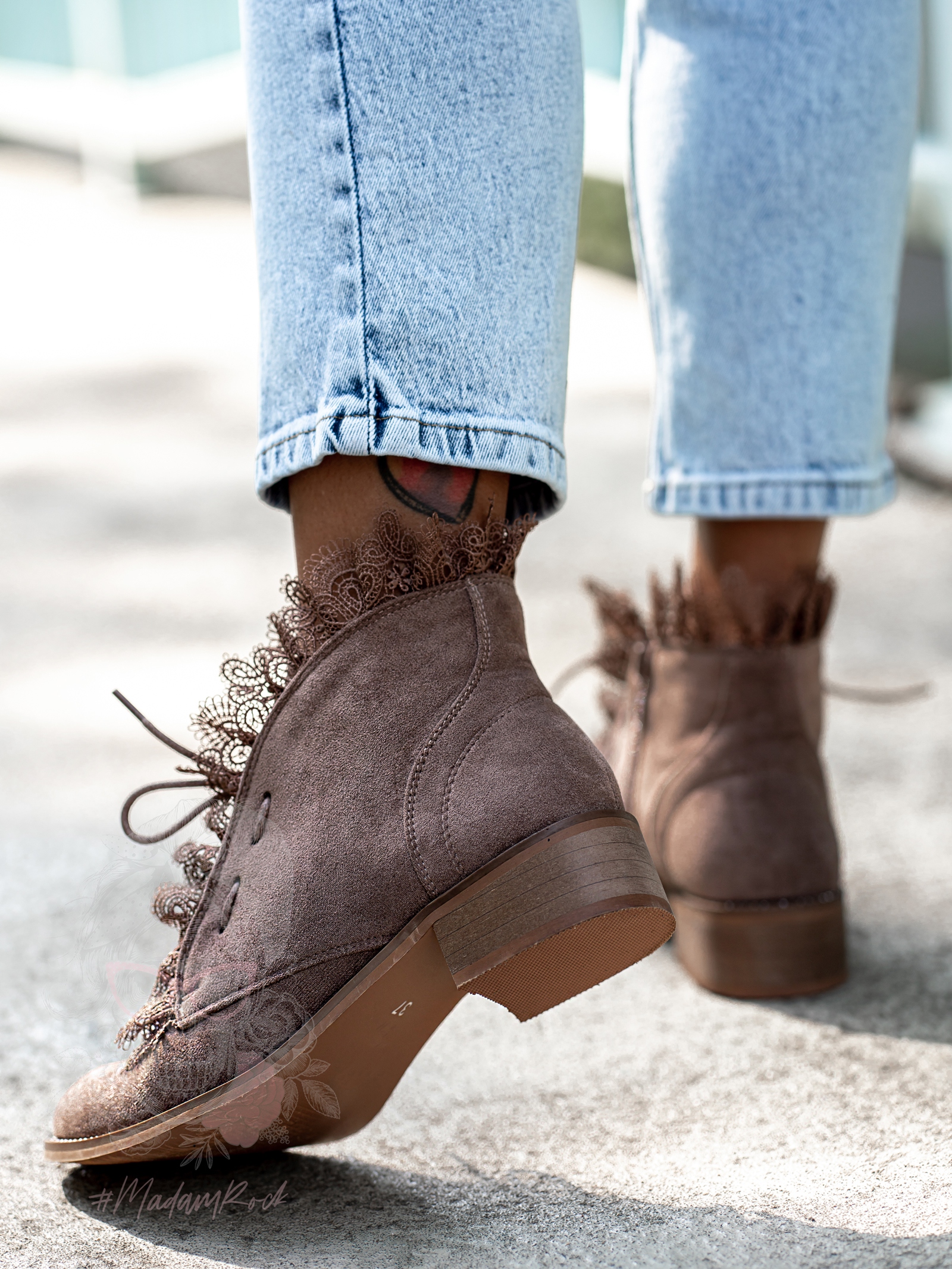 Botki sztyblety Madam Lilir czekoladowe