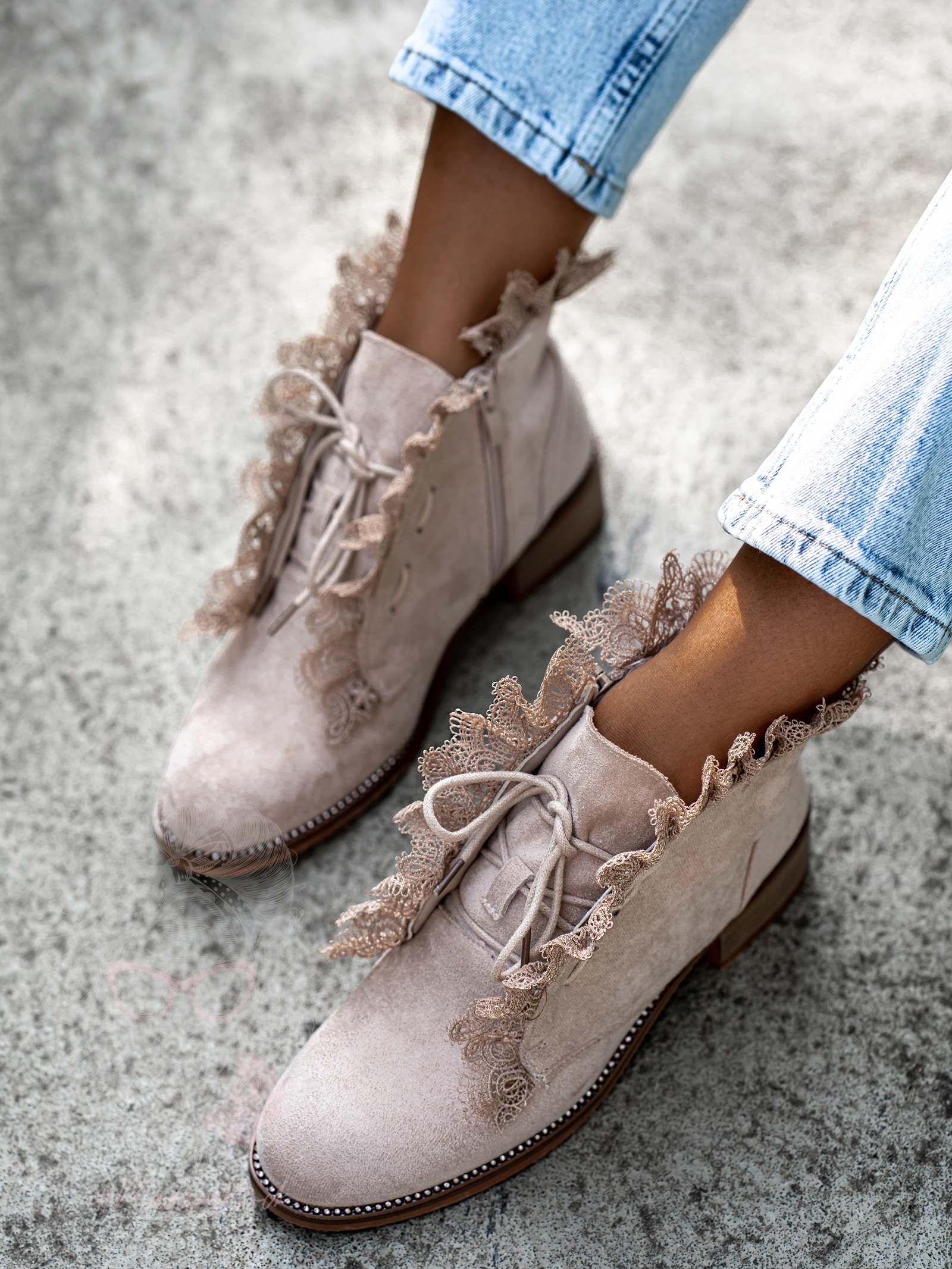 Botki sztyblety Madam Lilir beżowe