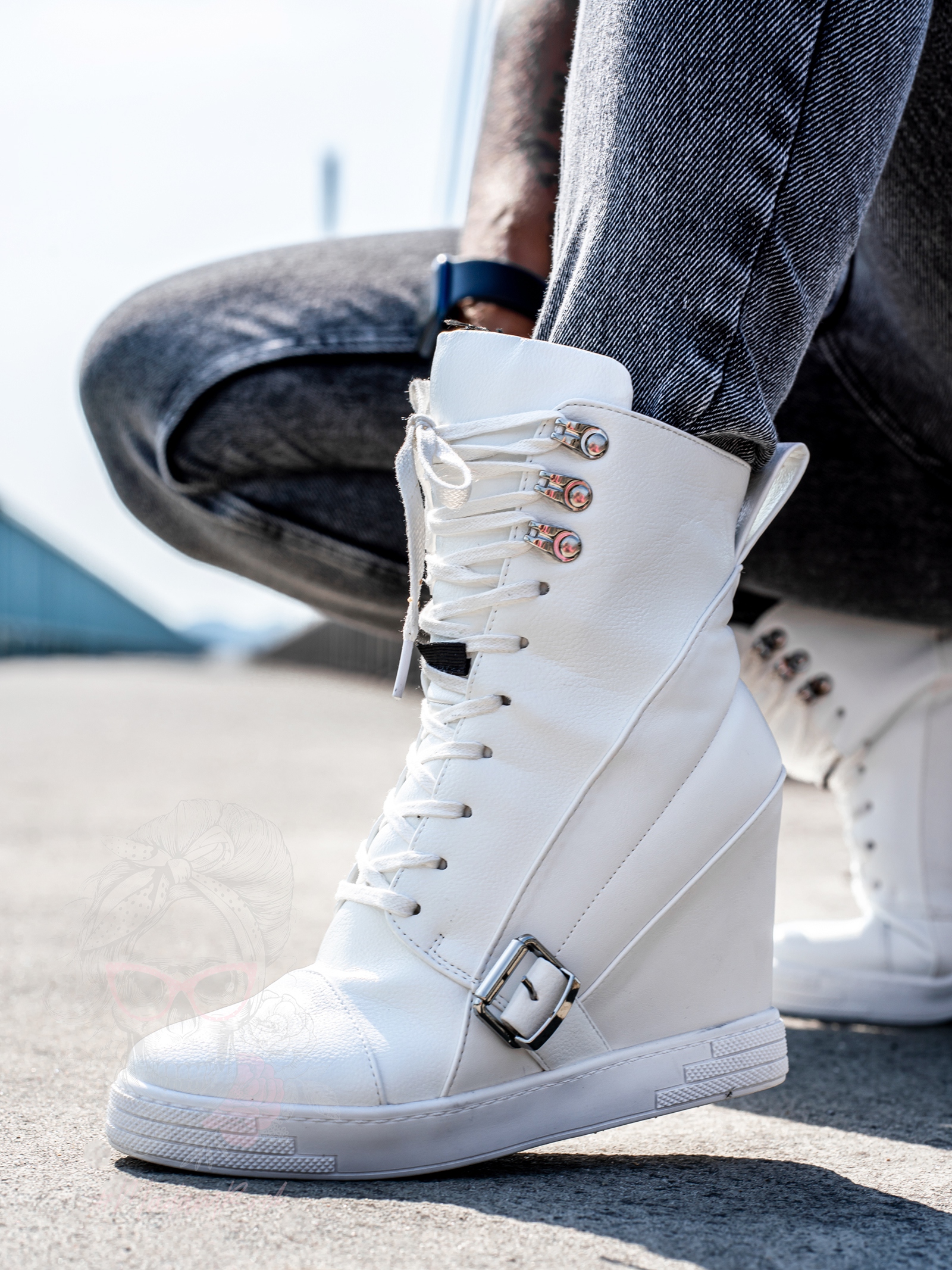 Sneakersy skórzane Rock Tast białe