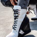 Sneakersy skórzane Rock Tast biało-czarne