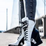 Sneakersy skórzane Rock Tast biało-czarne